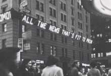 Beginning in 1928 news bulletins flashed on an electric zipper in Times Square The New York Times Photo Archives3