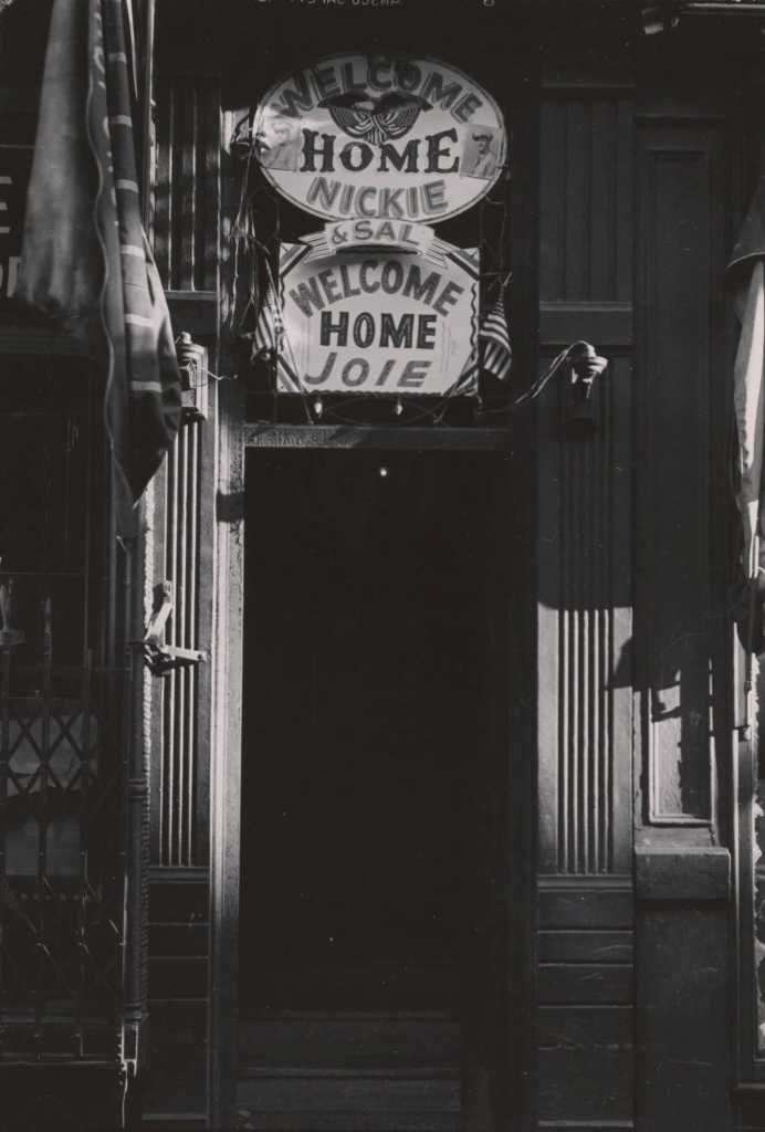 “Welcome home” signs on Third Avenue. 1945. 1200x1776 1
