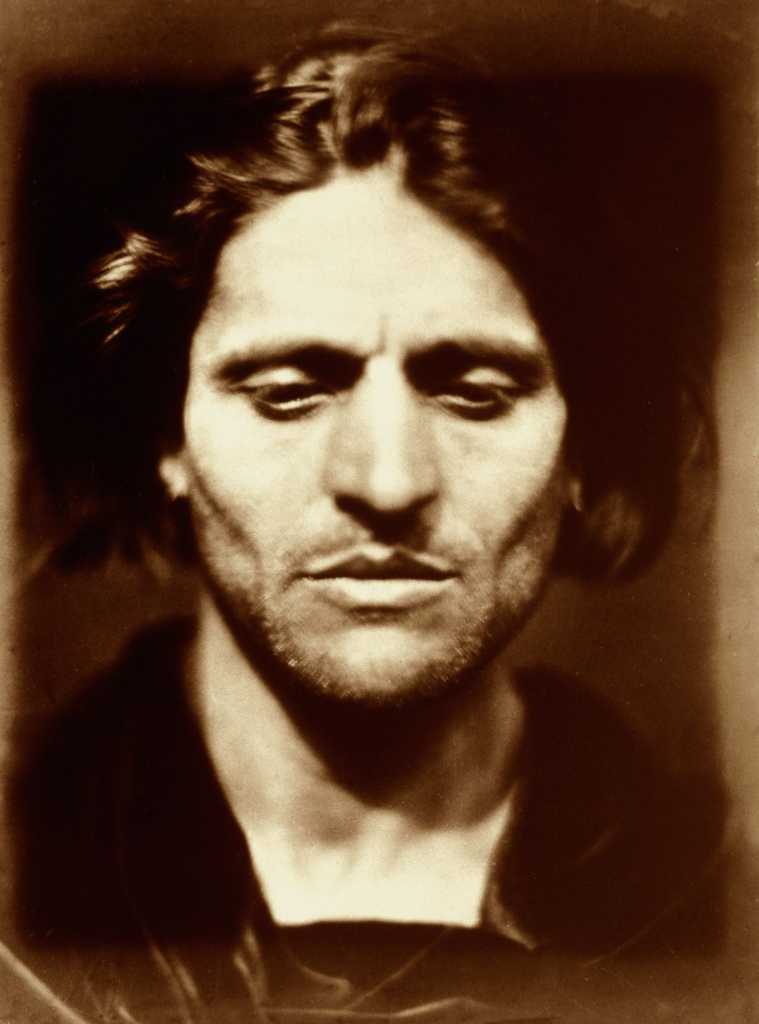 1867 A portrait of an Italian man possibly an artists model called Alessandro Colorossi. This was Camerons only photo of a professional model.