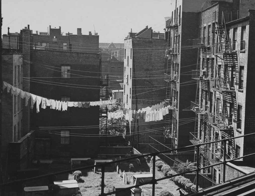 1946 Tenements and Graveyard from Chatham Square El Station.