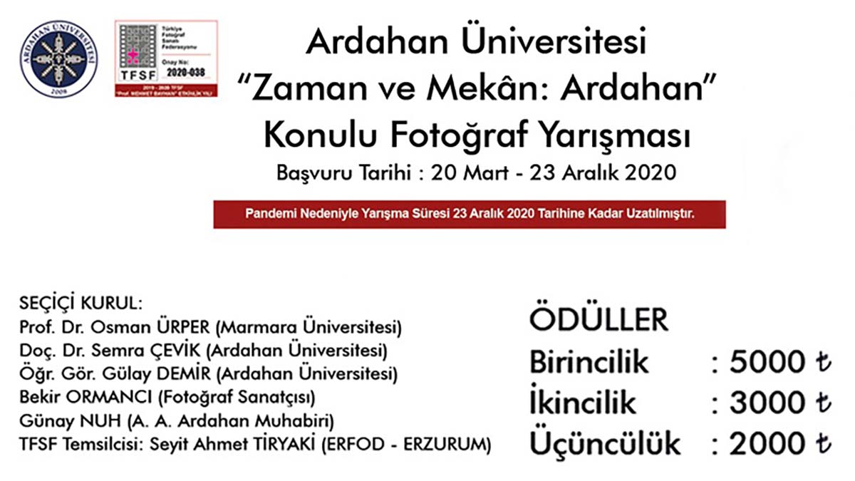 “Zaman ve Mekan: Ardahan” Fotoğraf Yarışması 1 2020 038 afis guncel head