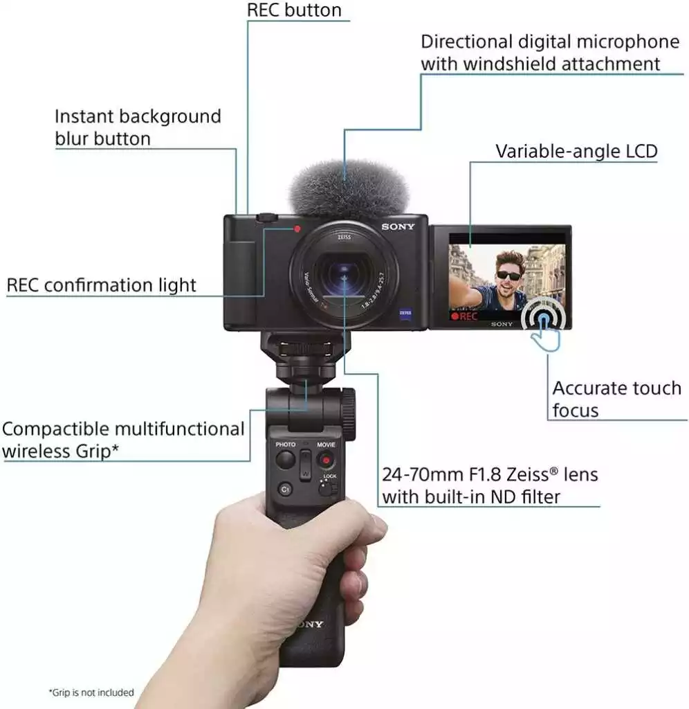 Sony ZV-1 Vlog 4K Fotoğraf Makinesi 4 sony zv 1 2