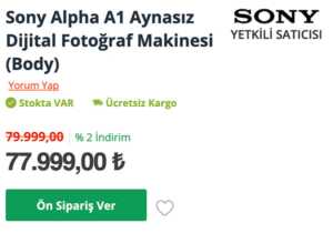 ekran goruntusu sony a1 fiyat