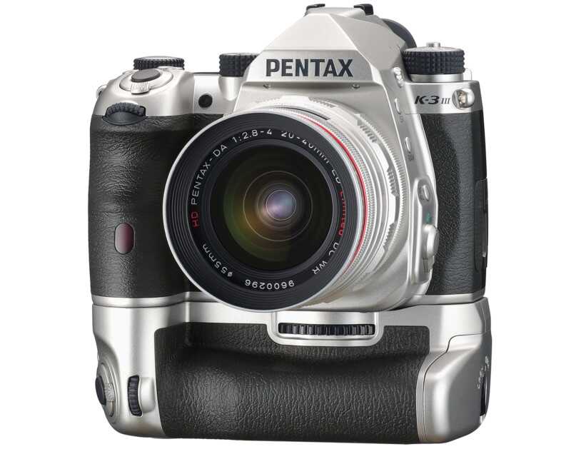 PENTAX K 3 Mark III Silver Premium Kit with battery grip 800x629 1