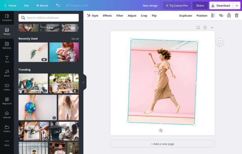 2021'in En İyi Ücretsiz Fotoğraf Düzenleme Uygulamaları 6 canva 800x509 1