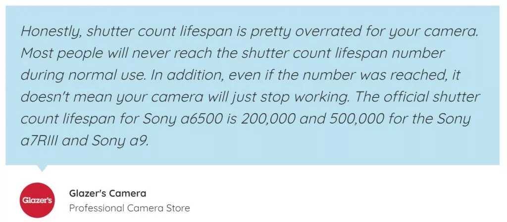 Sony Shutter Sayısı Öğrenme? 5 Glazers camera customer service feedback 1024x449 1