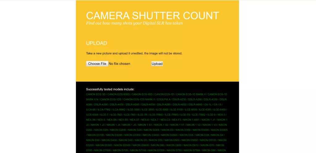 Sony Shutter Sayısı Öğrenme? 8 camerashuttercount.com screenshot 1 1024x496 1