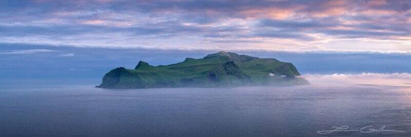 Middle Of Nowhere Island Sunset Faroe Islands Gintchin Fine Art 800x267 1