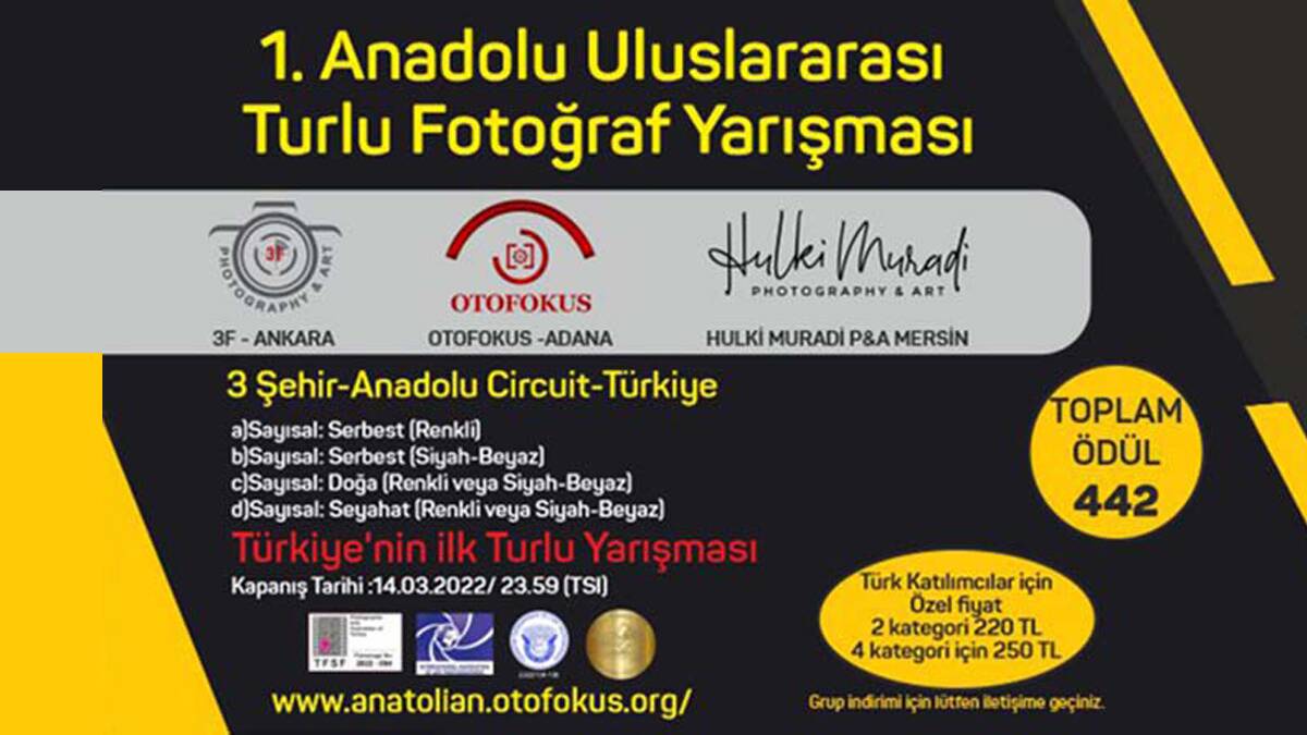 1. Anadolu Uluslararasi Turlu Fotograf Yarismasi