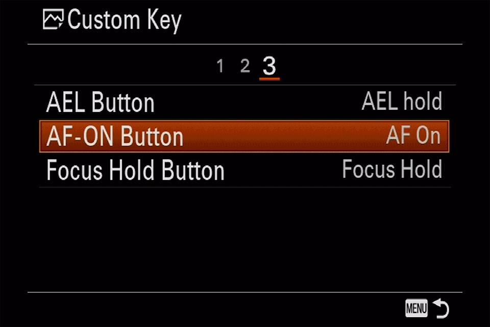 Sony AF ON Button