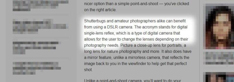 incorrect definition of dslr