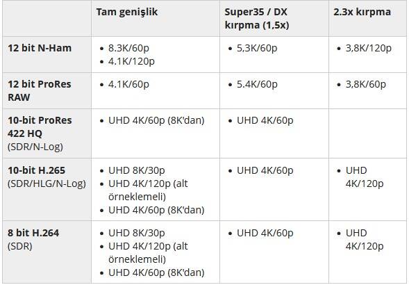 Nikon Z9 incelemesi tablo 003