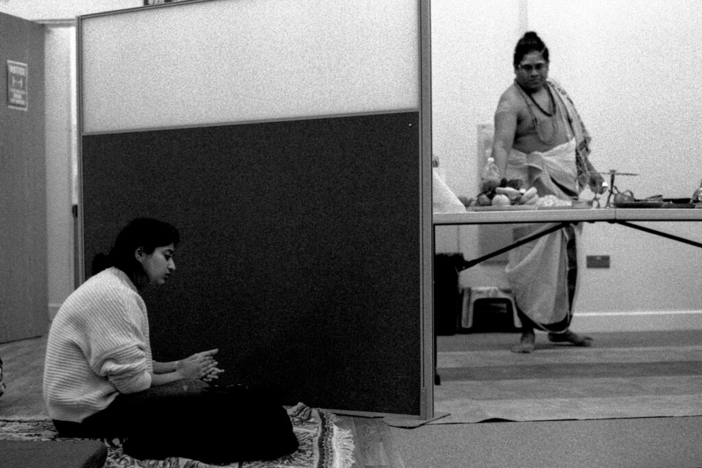 Privacy Screen during dressing of the Deity Ganesh