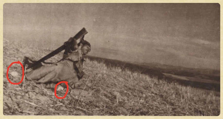 Düşen Asker: Capa'nın İkonik Savaş Fotoğrafı Aslında Gerda Taro'ya mı ait? 6 markers on the ground