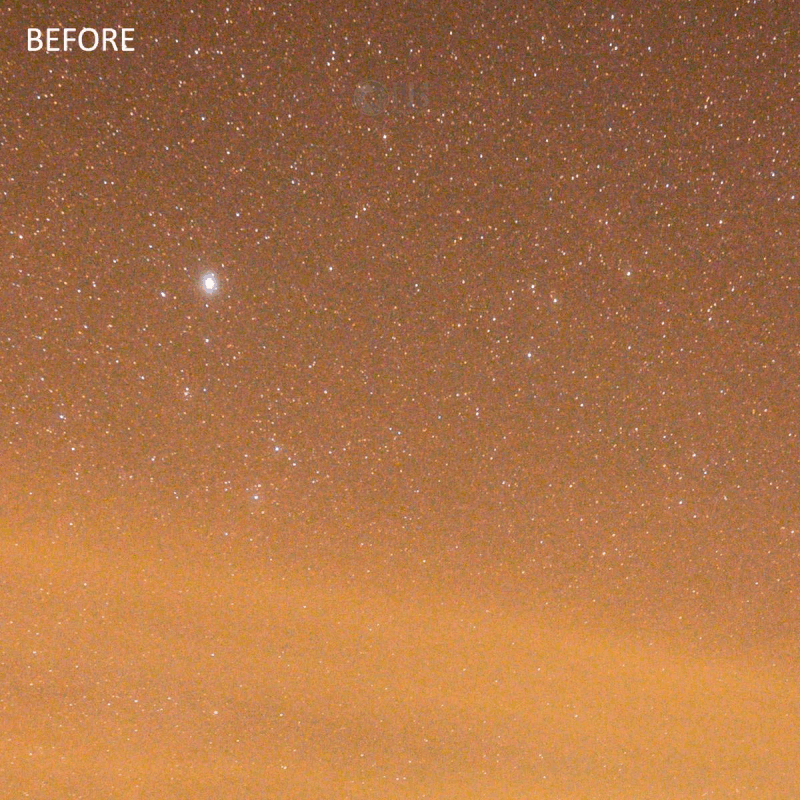 nightscape stacking before and after