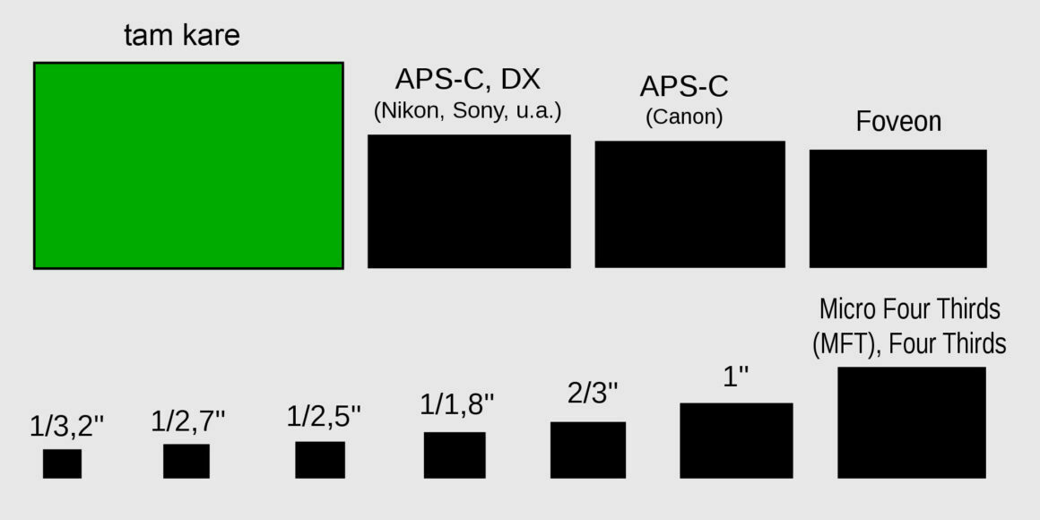 full frame and common sensor sizes