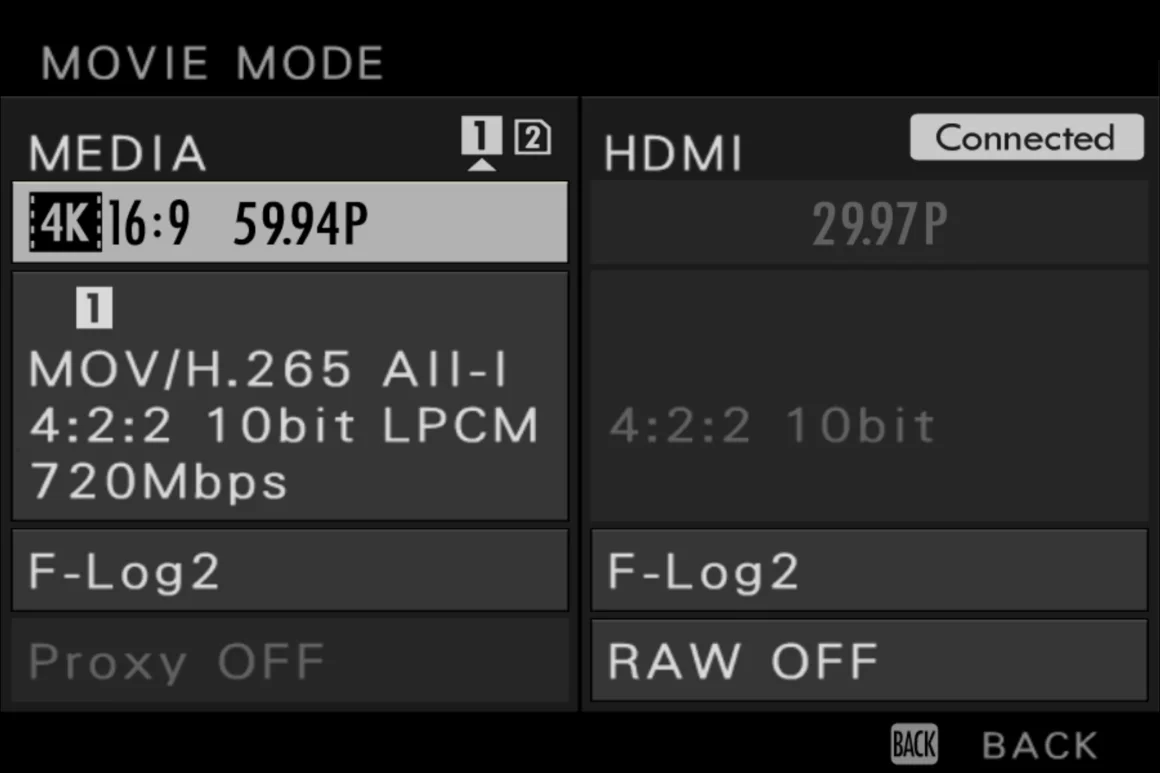 İncleme: Fujifilm X-H2S 7 Video Settings