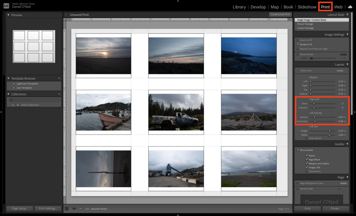 Kontak Sayfa Nedir ve Nasıl Yapılır? 7 contact sheet Lightroom