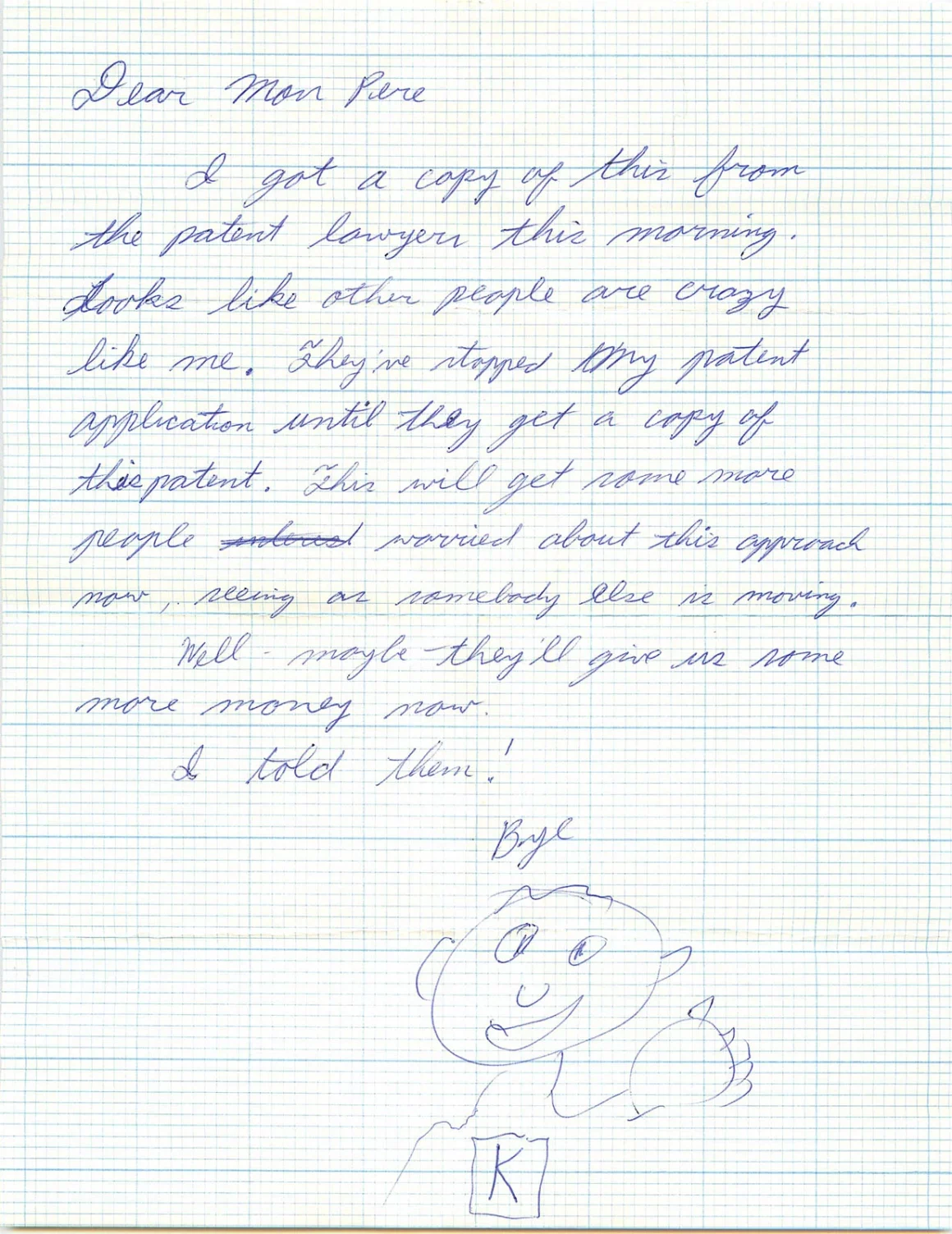 letter from sasson to father about digital camera patent