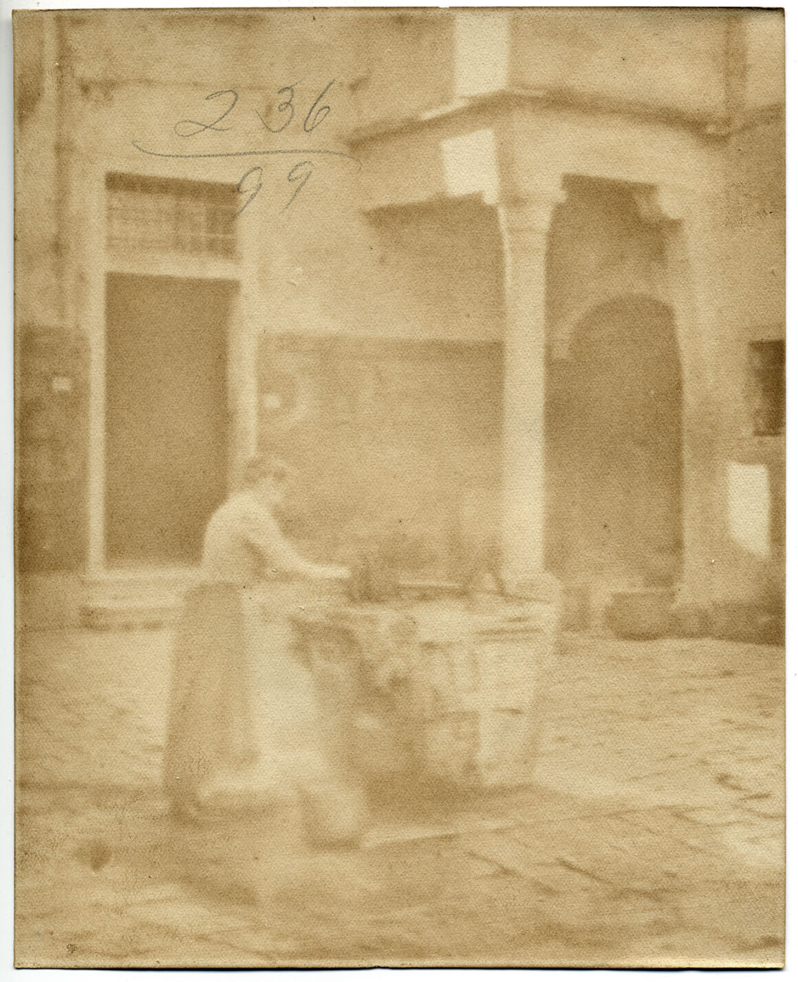 4 Steiglitz top print in frame verso A Venetian Courtyard ghost image