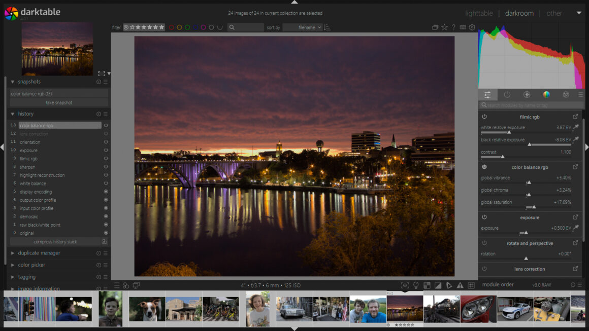 En iyi açık kaynaklı Lightroom alternatifleri 5 darktable ui screenshot
