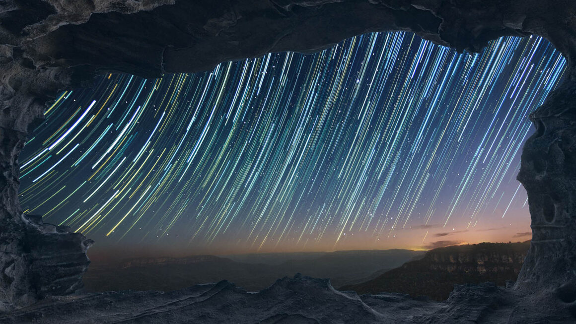 star trails with long exposure time