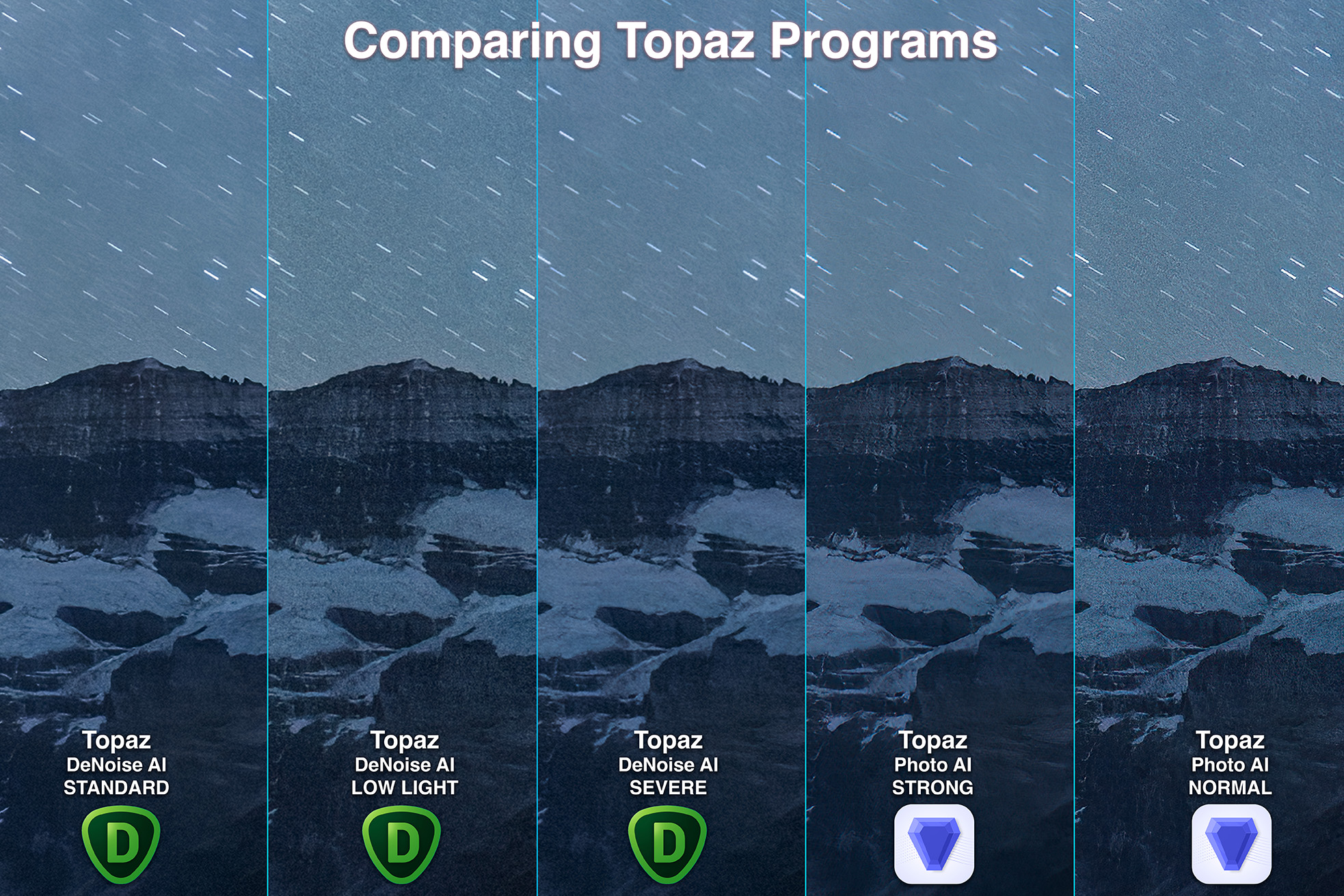 topaz programs noise comparisons