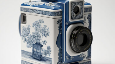 mathieustern Blue and white medium format camera made of Chines