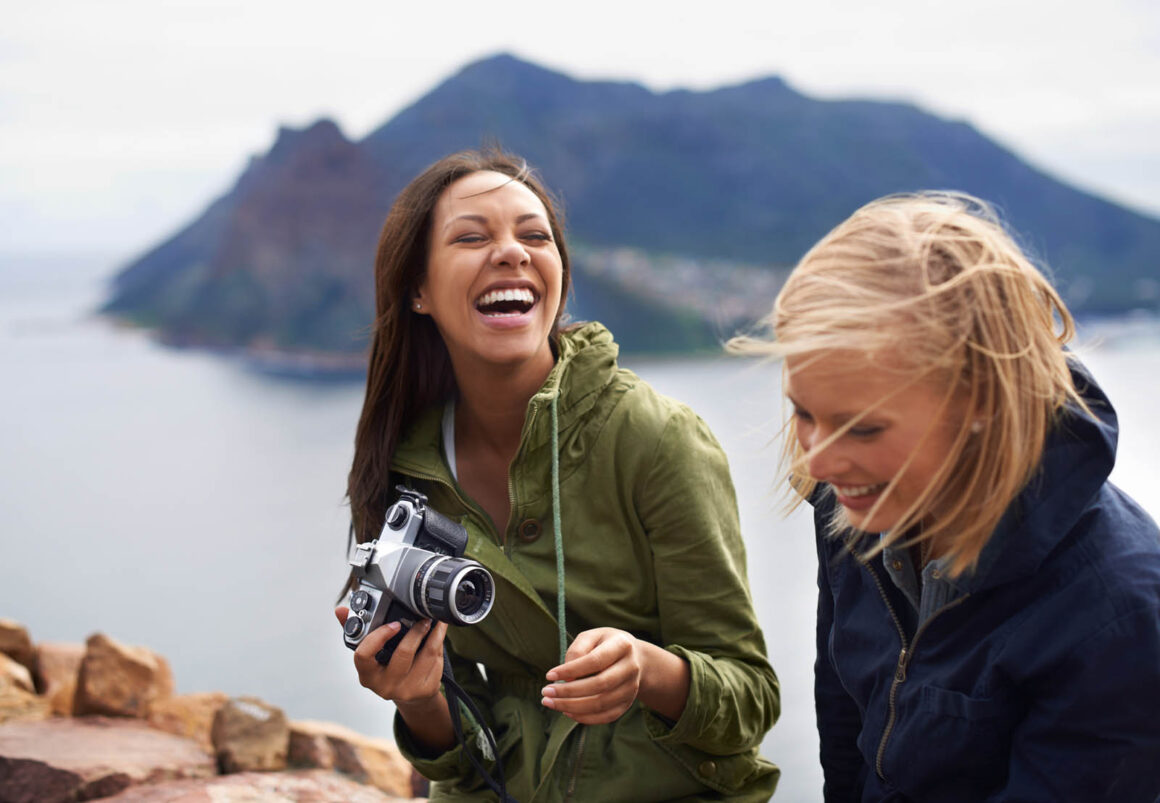 photographer laughing with woman