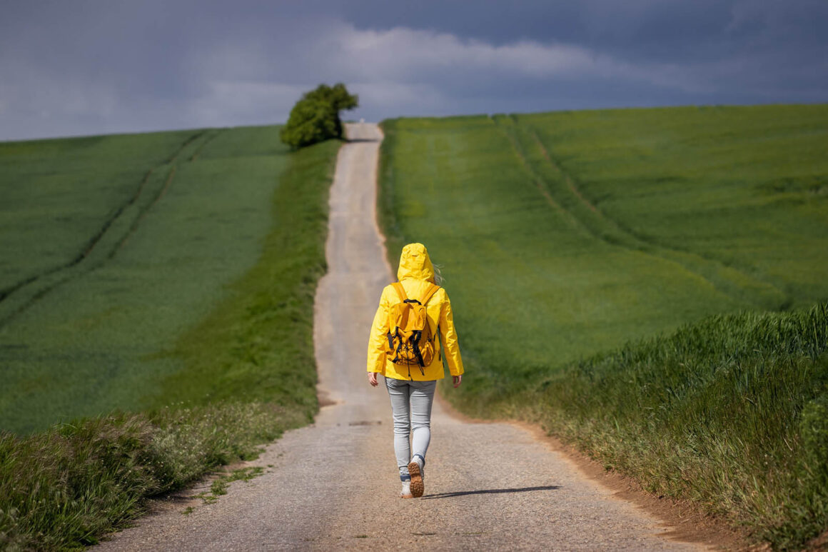 walking toward horizon