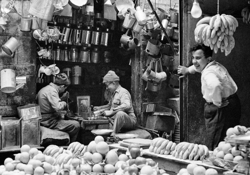 © Marilyn Stafford fruit seller and tin smith market Tripoli Lebanon 1960 low res 1