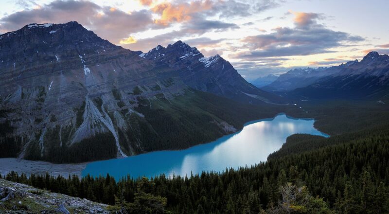 08 Peyto Lake Sunset Panorama