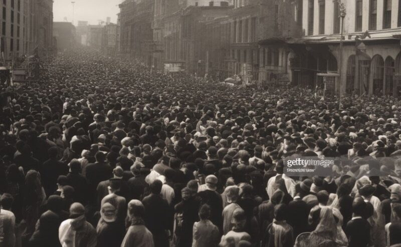 253476104 Crowds gather getty images