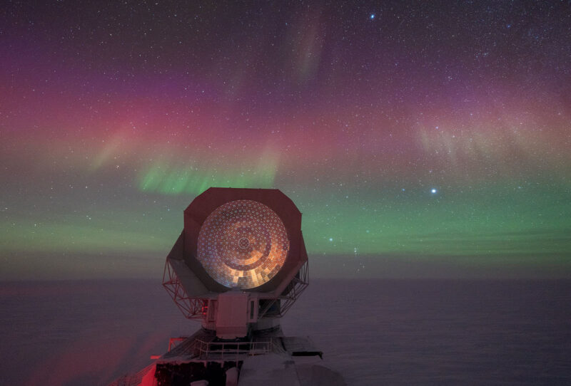 Rainbow auroras above the South Pole by aman chokshi