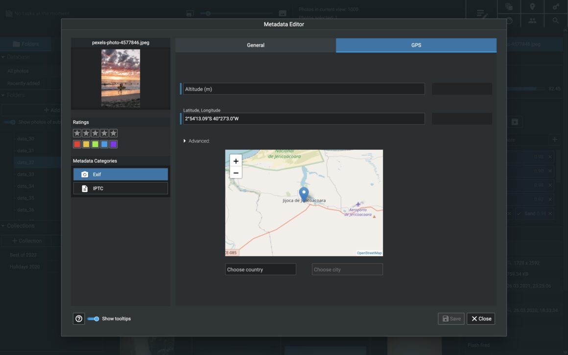 Yeni Excire Foto 2024 Güncellemesi Güçlü Hızlı Arama ve Yapay Zeka Araçları Ekliyor 9 EF2024 EN GPS Metadata editor