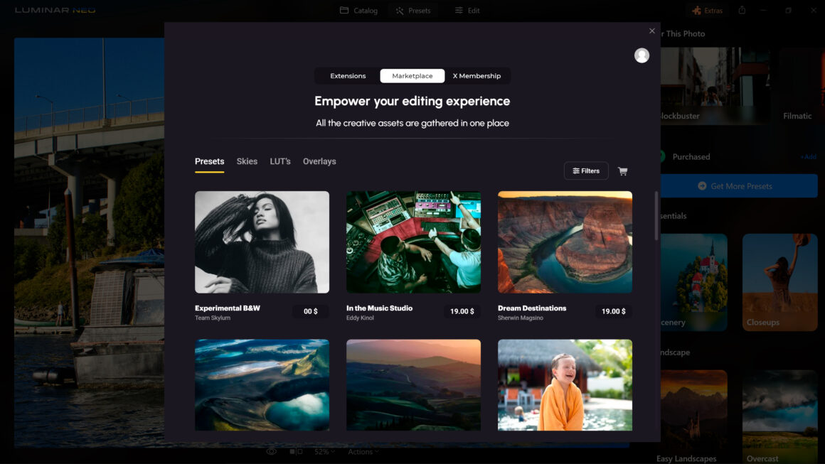 Skylum Luminar Neo İncelemesi 7 luminar neo marketplace