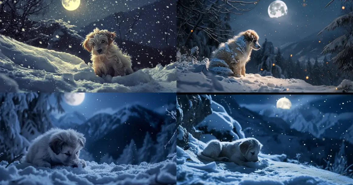 Midjourney v6 Metin Ekliyor ve Daha Gerçekçi Sonuçlar Sunuyor 3 fluffy puppy in the snow v6
