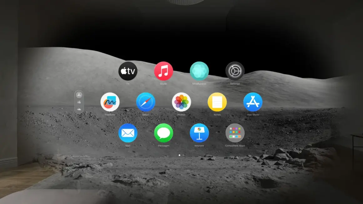 Apple Vision Pro entertainment App Store Environments moon