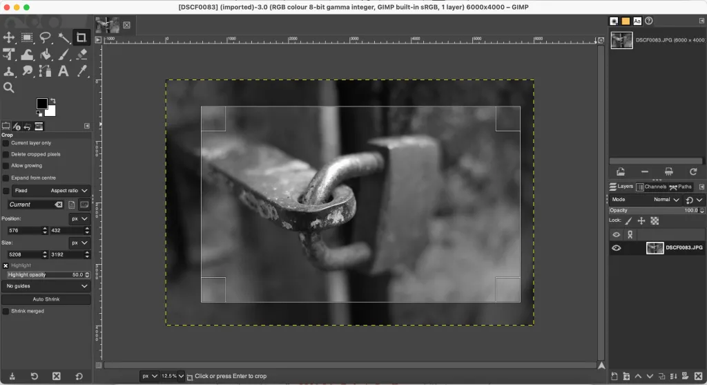 GIMP sample screenshot