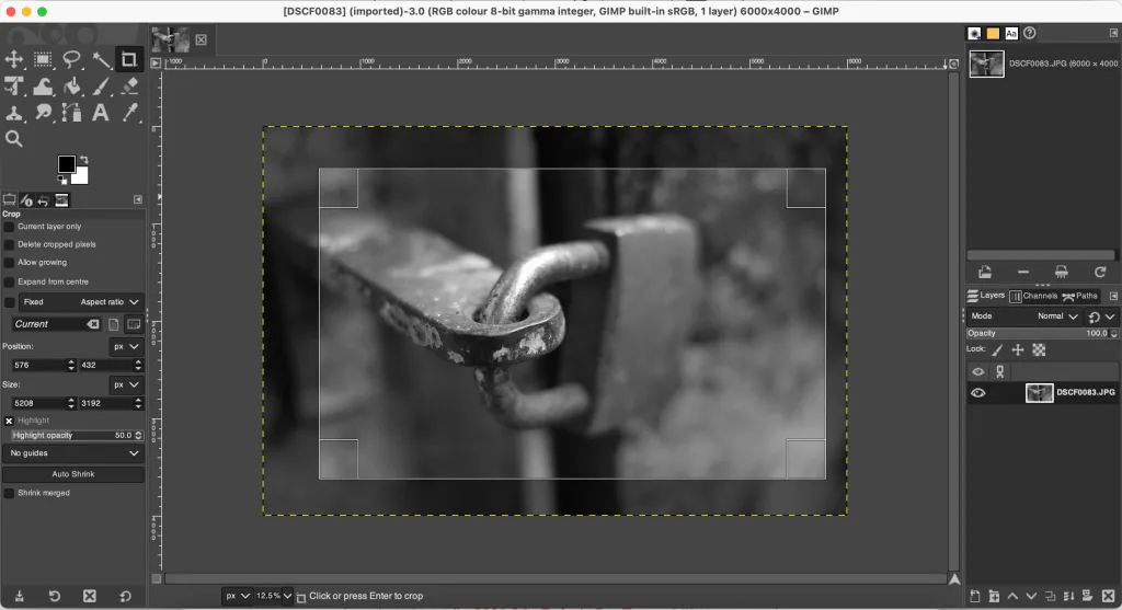 2024'ün en iyi fotoğraf düzenleme yazılımları 8 GIMP sample screenshot