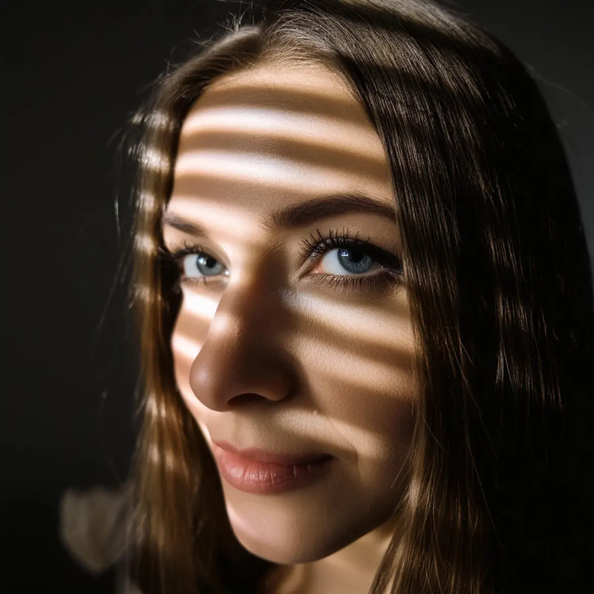 Light leak photo of woman in black shade of light Prompt output 1