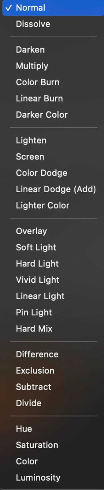 Photoshop'ta Blending Modları 5 List of Blend Modes