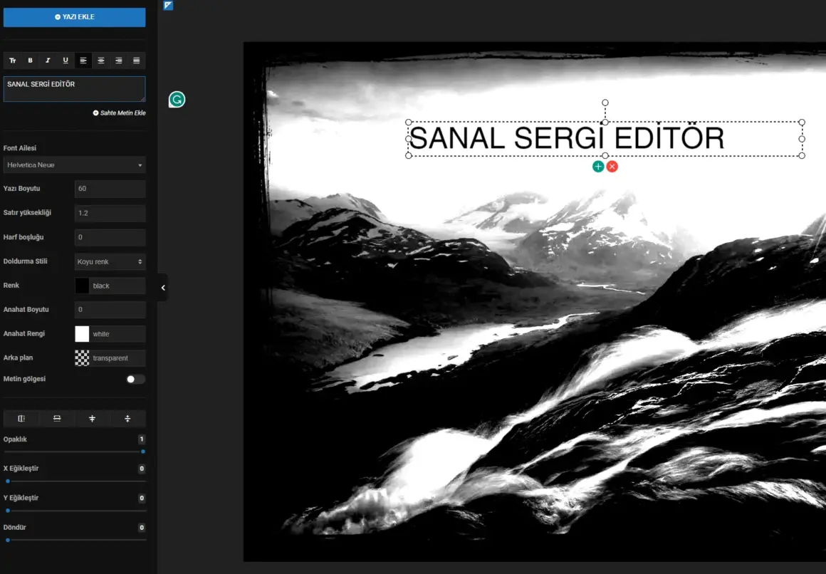SanalSergi Editör : Ücretsiz Online Fotoğraf Düzenleme Aracı 9 metin