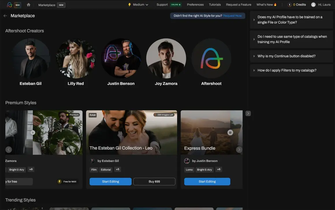 Aftershoot Edits 2.0'da Fark Yaratan Beş Önemli Güncelleme 5 Creator styles 1
