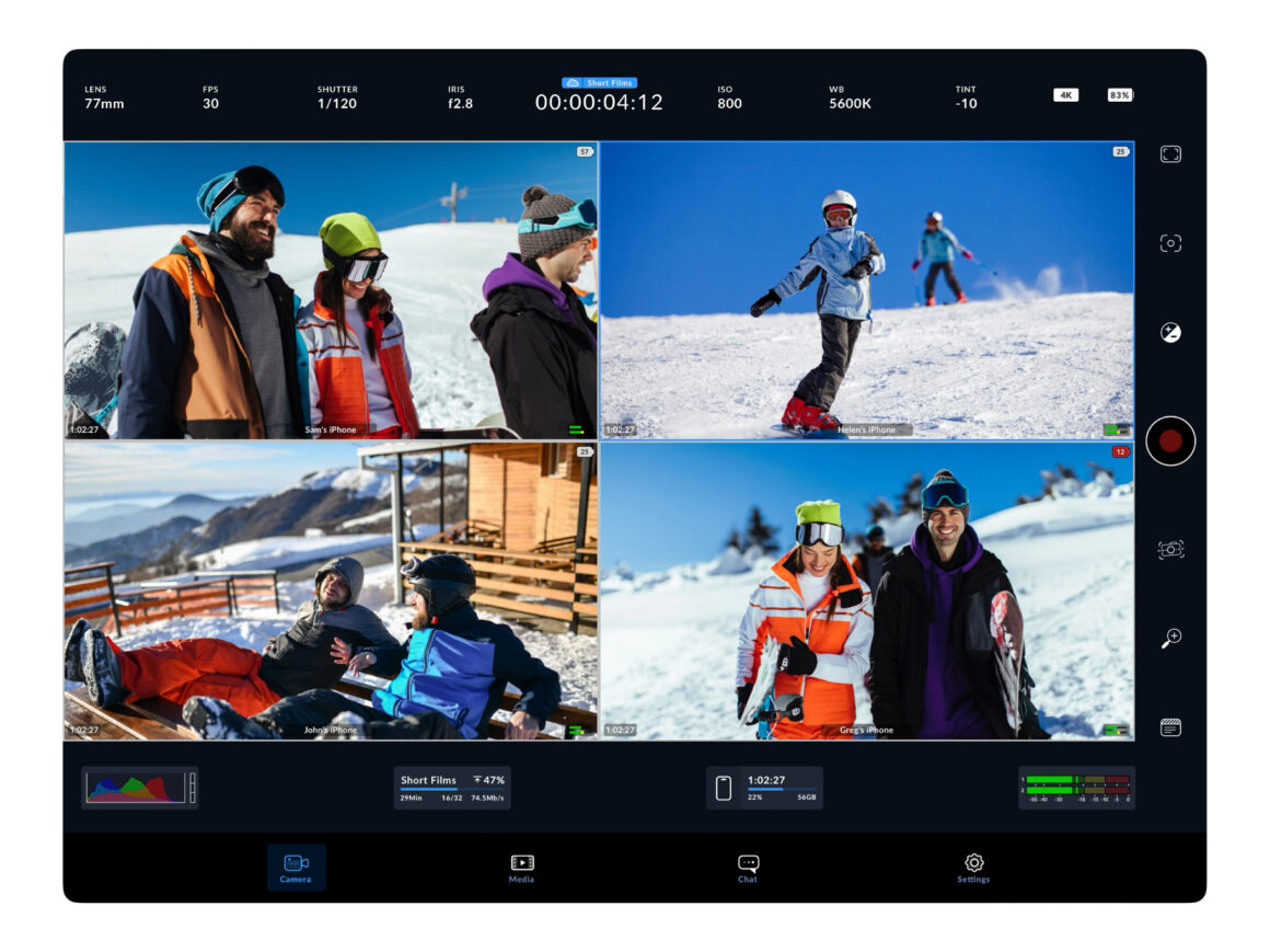 iOS için Blackmagic Camera 2.0 2 Blackmagic Camera 2.0 iPad