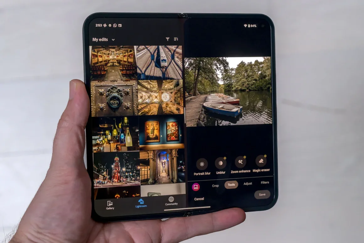 Google Pixel 9 Pro Fold İncelemesi 6 Pixel 9 Pro Fold split screen editing