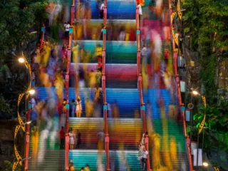 cidl540 ee long tan colorful stairs concrete in daily life