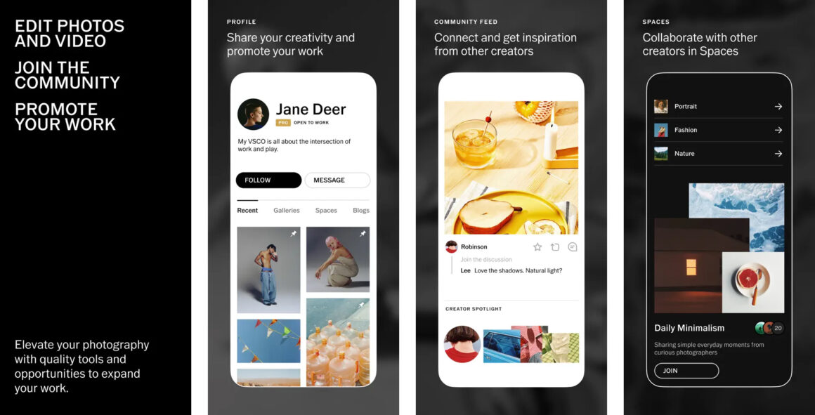 Fotoğrafçılar için en iyi Instagram alternatifleri nelerdir? 3 four vsco app promotion materials