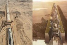 Fütüristik Suudi Şehri 'The Line'ın İlerleyişi 9 aerial photos the line saudi arabia city linear desert construction