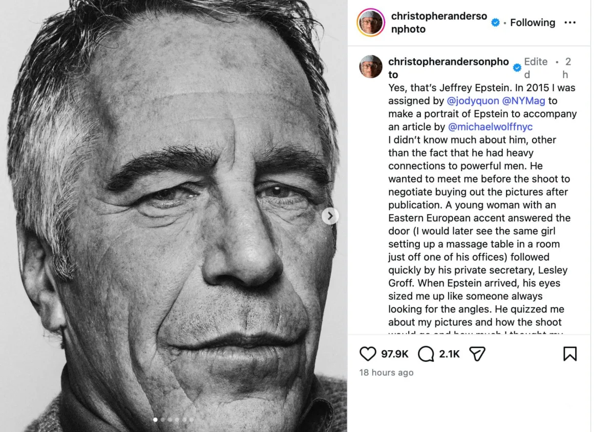 Bir Fotoğrafçının Tanıklığı: Christopher Anderson ve Jeffrey Epstein